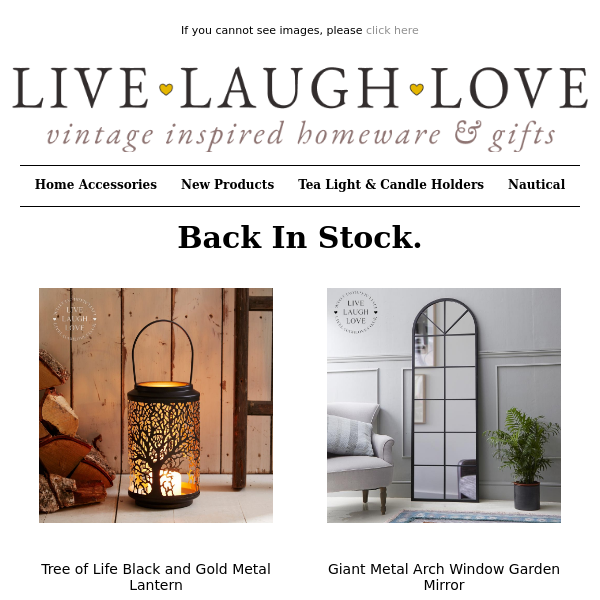 ❤️ Even more wonderful products are now back in stock at Live Laugh Love!!!