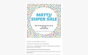 50% OFF MATTY  SUPER SALE TAB!!