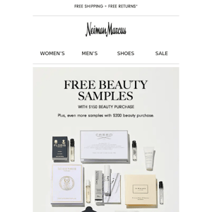 Your gift: Free samples with beauty purchase
