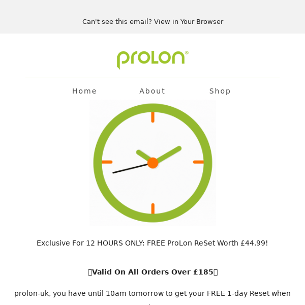 Valid For 24 Hours ONLY: FREE ReSet When You Spend over £185!