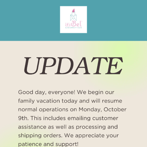 Exciting Update from it'sBel Cosmetics!