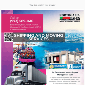 Portugalia Sales. Your cargo is safe with us.