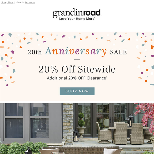 We’re turning 20! Celebrate by saving 20% SITEWIDE