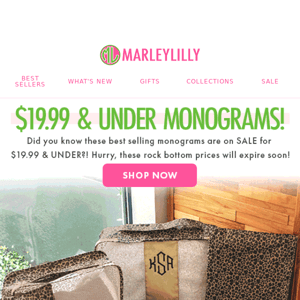 Fill Your Cart with Monograms UNDER $20 🛒