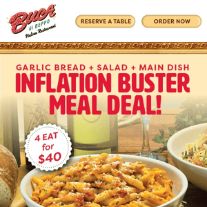 Our NEW 4 For $40 Meal Deal Is Here! - Reserve Now