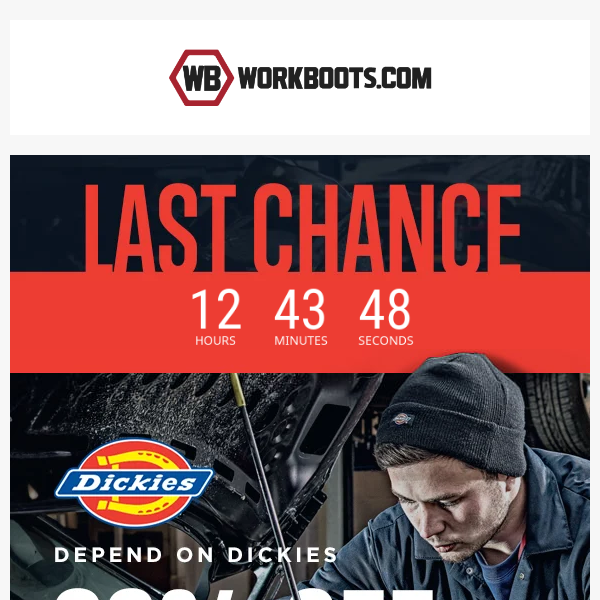 Claim your Dickies discount before 🕛