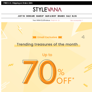 Trend report: hot steals up to 70% OFF!