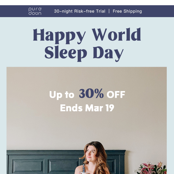 Up to 30% OFF: World Sleep Day Sale