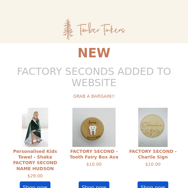 🌸NEW FACTORY SECONDS ONLINE NOW🌸