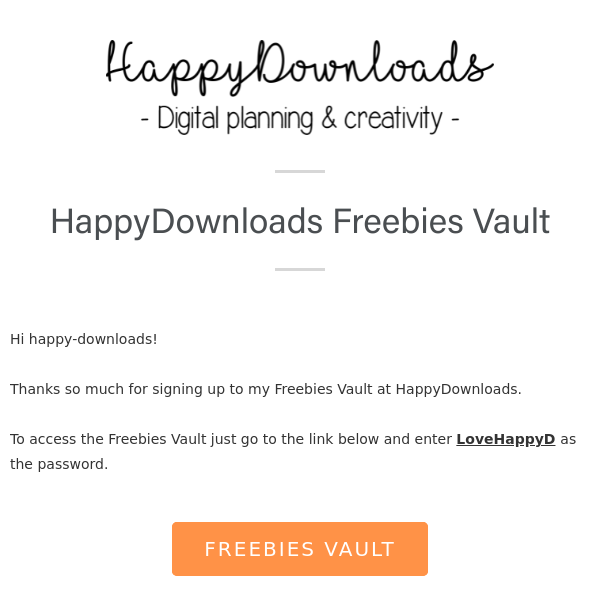 HappyDownloads Freebies Vault Sign Up