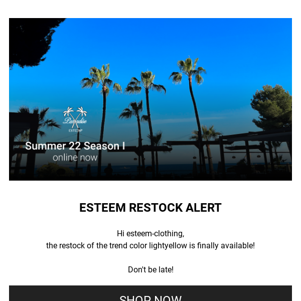 ESTEEM Restock Alert ⚠️ Don't be late
