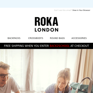 Oops, let's try again - How About FREE SHIPPING? Go back to school with ROKA London