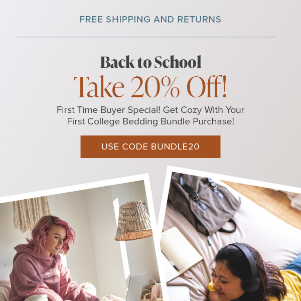 First Time Buyer Special With Back to School Bedding