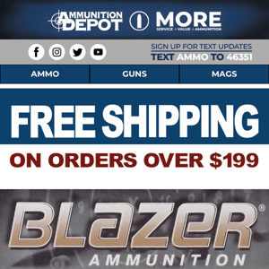 Smokin' deals on 9mm and more + Free Shipping!