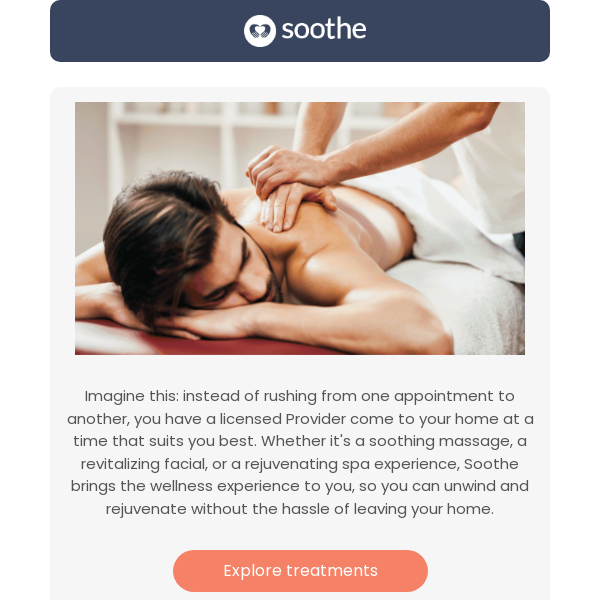 Refresh your routine with a Soothe treatment