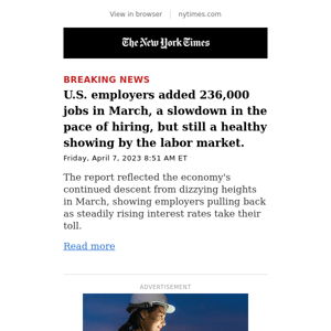 Breaking News: U.S. job growth slows but remains strong