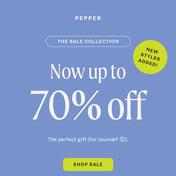 NEW: Up to 70% off