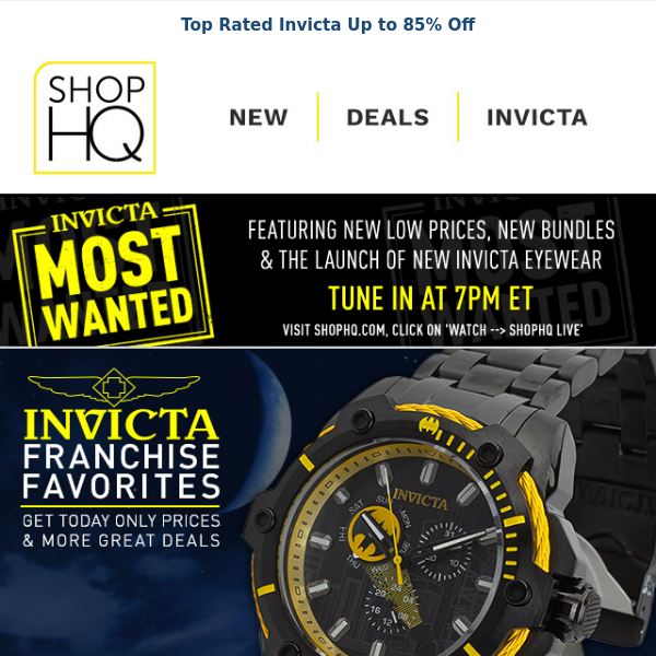 New Invicta Most Wanted Deals – Tune in at 7pm ET for More