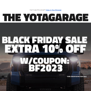 Black Friday Savings Are Here at TheYotaGarage!