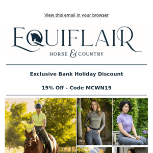 Hey Equiflair Saddlery, 15% Off Just For You!