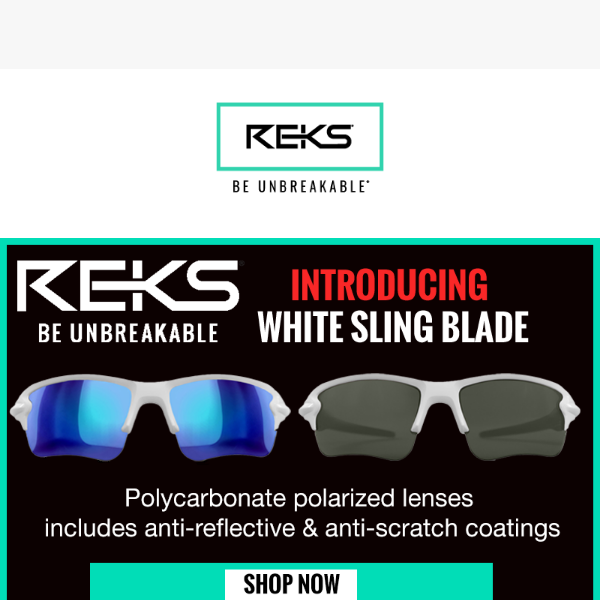 Introducing New White Sling-Blade Sunglasses!