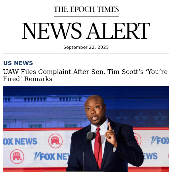 UAW Files Complaint After Sen. Tim Scott’s ‘You’re Fired’ Remarks
