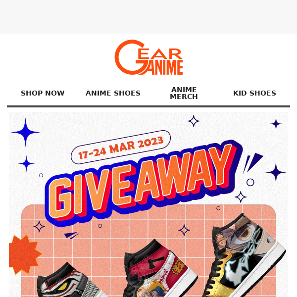 🔥 Gearanime Explosive Giveaway - FREE shoes up for grabs! 🔥