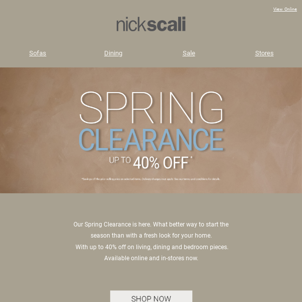 Nick scali deals clearance store