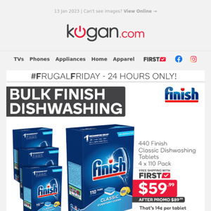 #FF: Bulk Finish Dishwashing - From 14¢ per Tablet (Hurry, Price Rises Tomorrow!)
