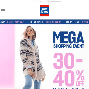 It’s a Mega Shopping Event! Shop the 30-40% off Mega Edit
