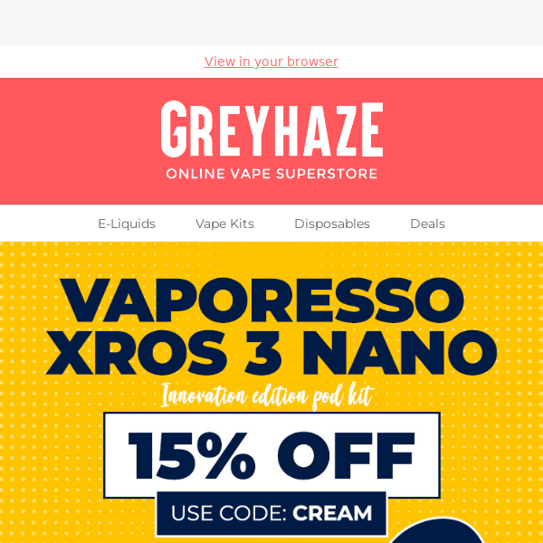 VAPORESSO XROS 3 NANO: 15% OFF! CLICK FOR PROMO CODE 😍