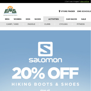 20% OFF Salomon Footwear