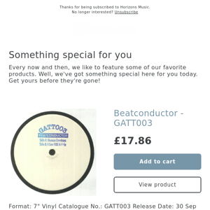 New! Beatconductor VINYL - You know these ones!