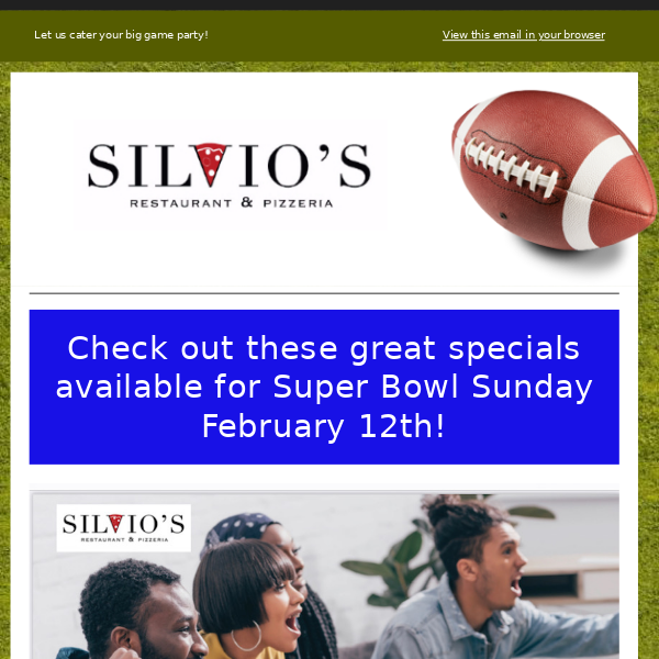 Let us cater your Super Bowl party!