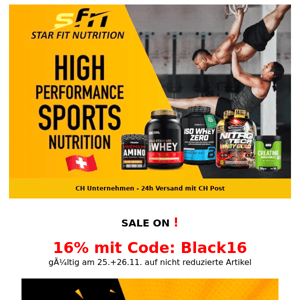 ❌ 16% Black Sale - Fitness Food & Supps - gültig ab heute!