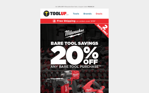 Milwaukee Bare Tool Blitz - Save 20%