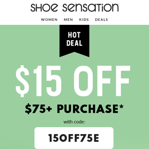 $15 OFF $75! Deal Ends Soon, Shop Now!