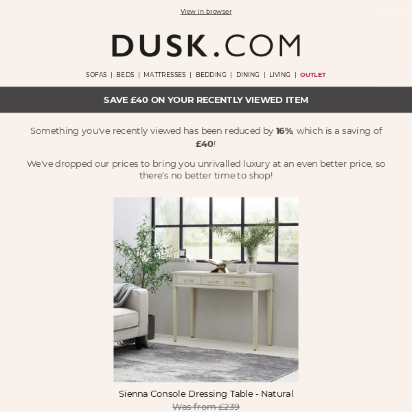 Sienna Console Dressing Table - Natural has been reduced by 16%!