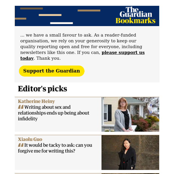 Bookmarks: the latest news, views and reviews from Guardian Books