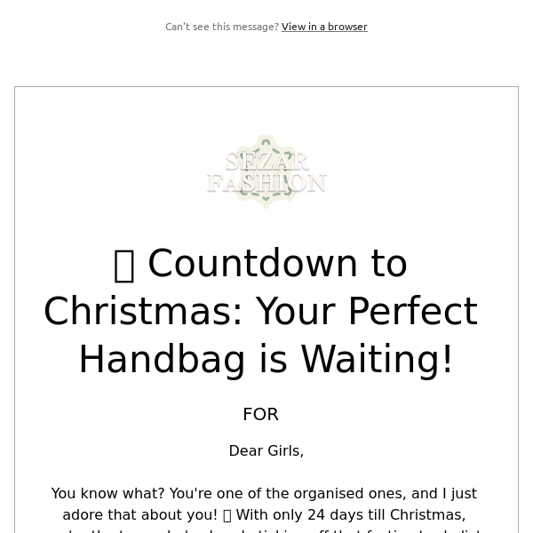 Countdown to Christmas: Your Perfect Handbag is Waiting!