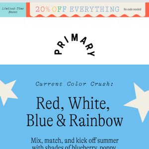 20% Off Sitewide: Shop red, white, blue, rainbow & more