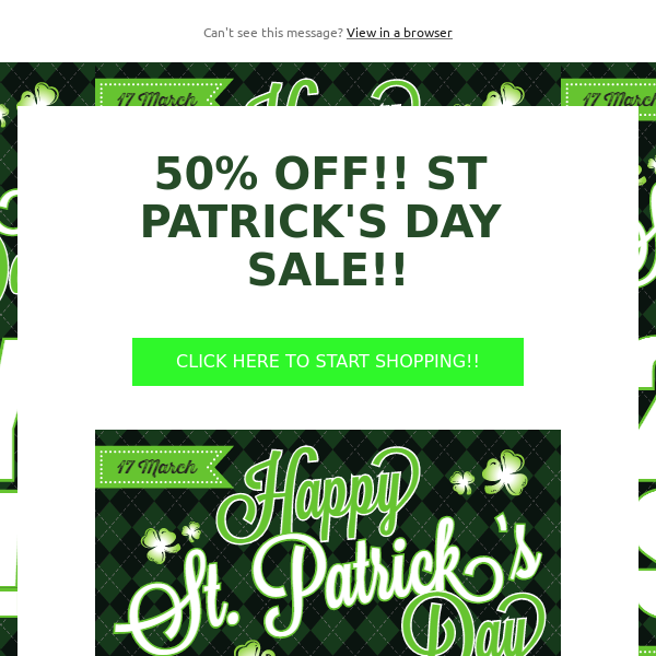 BUY ONE GET ONE  ST. PATRICK'S DAY SALE!! SELECT ITEMS ONLY!!