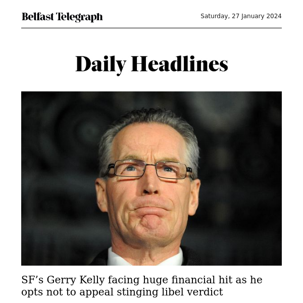 Gerry Kelly faces financial hit as he opts not to appeal libel verdict
