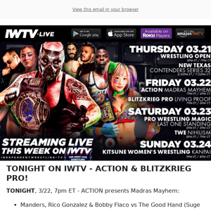 TONIGHT ON IWTV - ACTION & BLITZKRIEG!