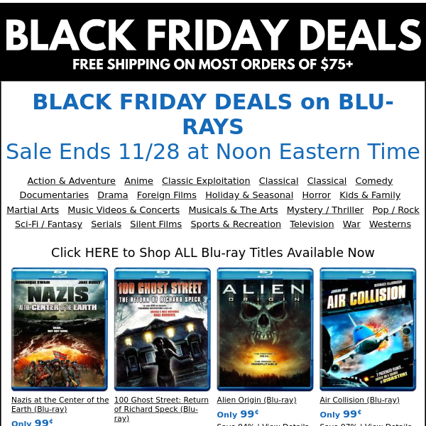 more) Black Friday Blu-ray Deals - OLDIES.com