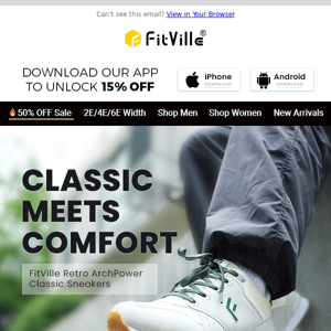 Go retro with FitVille ArchPower Classic Sneakers