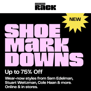 Up to 75% Off—New Shoe Markdowns