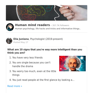 What are 10 signs that you're way more intelligent than you think you are?