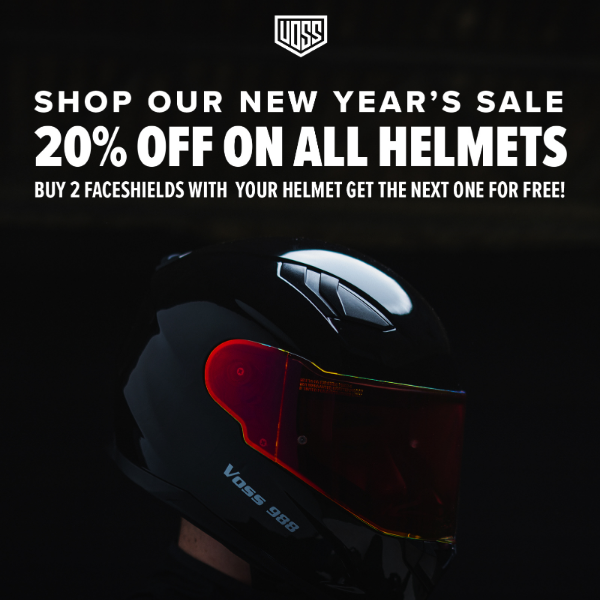 Don't miss out: 20% off all helmets