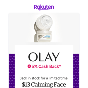 Olay: Clearance deals + 5% Cash Back